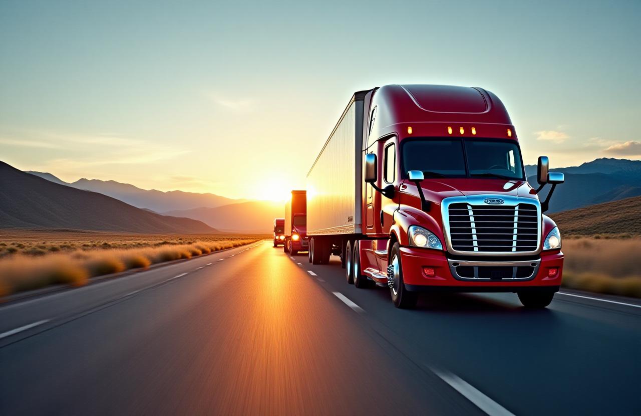 Modern logistics fleet on an open Colorado highway